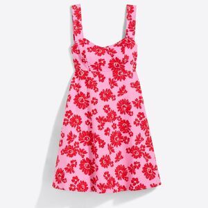 Draper James Henrietta Mini Dress Pink Dress with Red Floral Pattern Size 10
